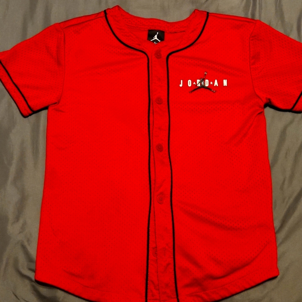 Jordan Red Kids Jersey JumpLogo Dri-fit Small